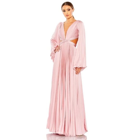 MAC DUGGAL Long Sleeve Cut Out Gown in Pink Size US 2 - Picture 12 of 16